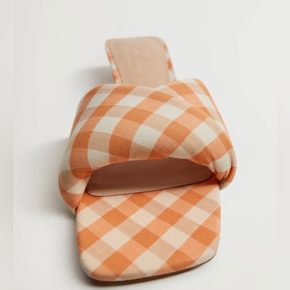 NWT Mango Heel gingham Vichy sandals - Picture 7 of 12